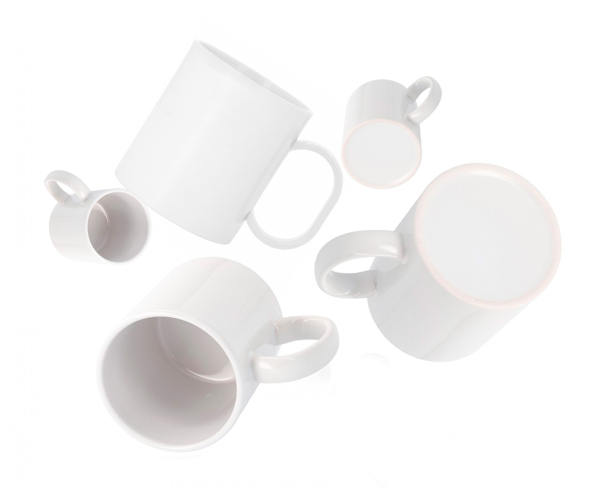 Juego de 5 Tazas de cerámica blanca